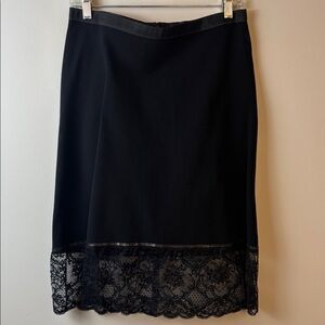 BOUDICCA Stylish Black Skirt with Lace Hem SIZE 12